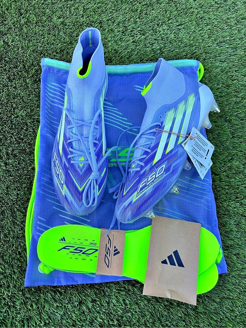 adidas F50 SparkFusion Elite SG Soccer Cleats Blue & Green Size W11/M10